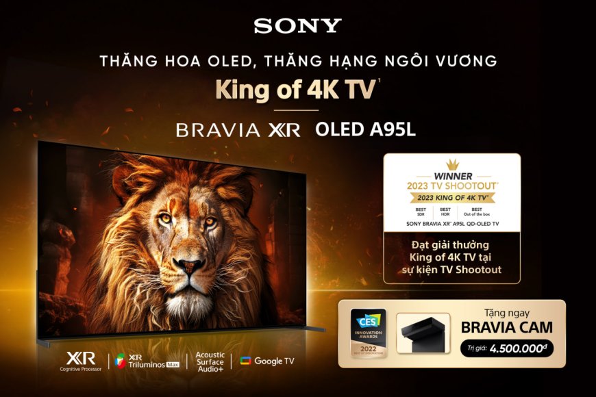 Sony BRAVIA XR OLED A95L chính thức có mặt tại Việt Nam sau khi đạt danh hiệu "King of 4K TV 2023"