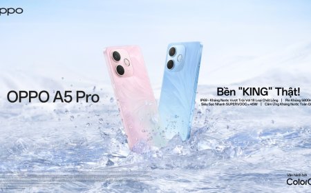 “Vua” độ bền OPPO A5 Pro chính thức ra mắt Bền bỉ bất khả chiến bại với chuẩn kháng 18 loại chất lỏng, dung lượng pin cực khủng, trang bị đầy đủ AI cho người dùng