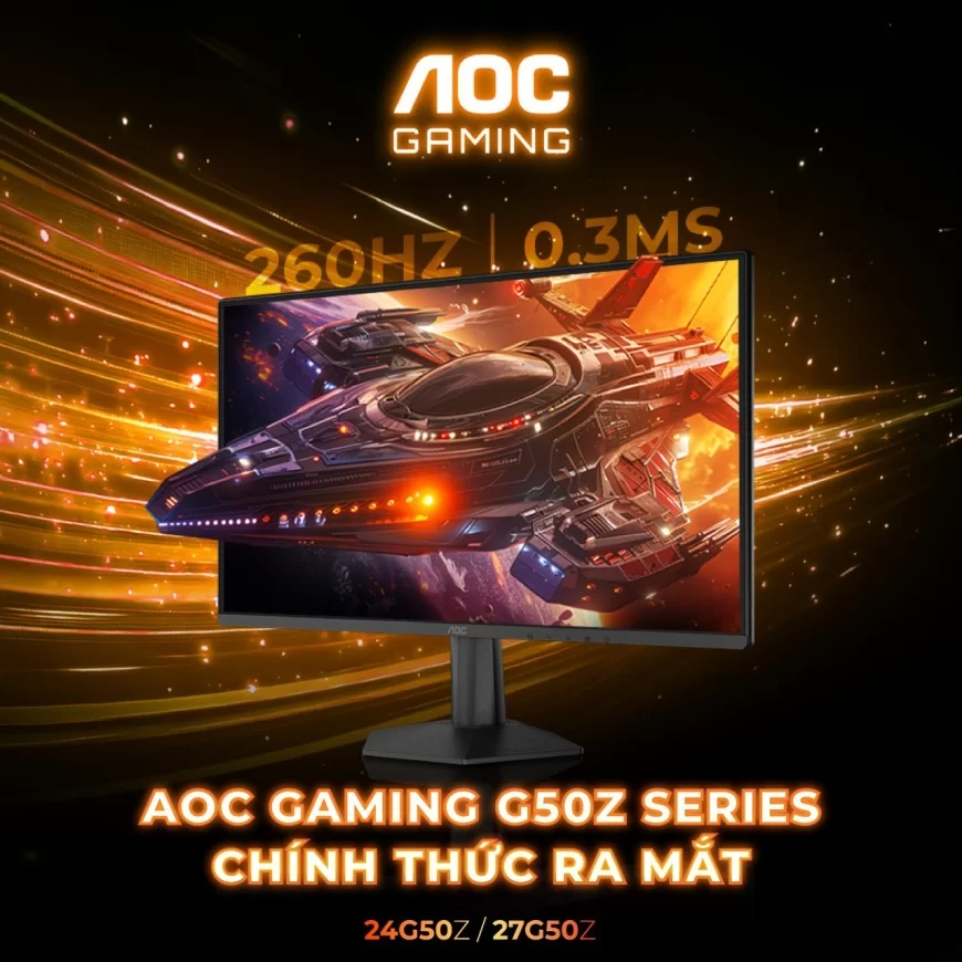 AOC Gaming  24G50Z và 27G50Z - Bộ đôi màn hình 260Hz “khuấy đảo” thị trường màn hình gaming giá rẻ với mức giá chỉ từ 2790K