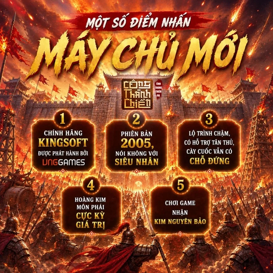 VLTK Công Thành Chiến ra mắt máy chủ mới, cày cuốc chuẩn phiên bản 2005