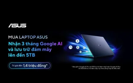 Tặng 3 tháng Google AI lên đến 1.4 triệu đồng cùng lưu trữ đám mây đến 5TB cho các khách hàng sở hữu laptop ASUS & ROG